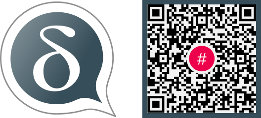 Delta Chat logo and QR Code