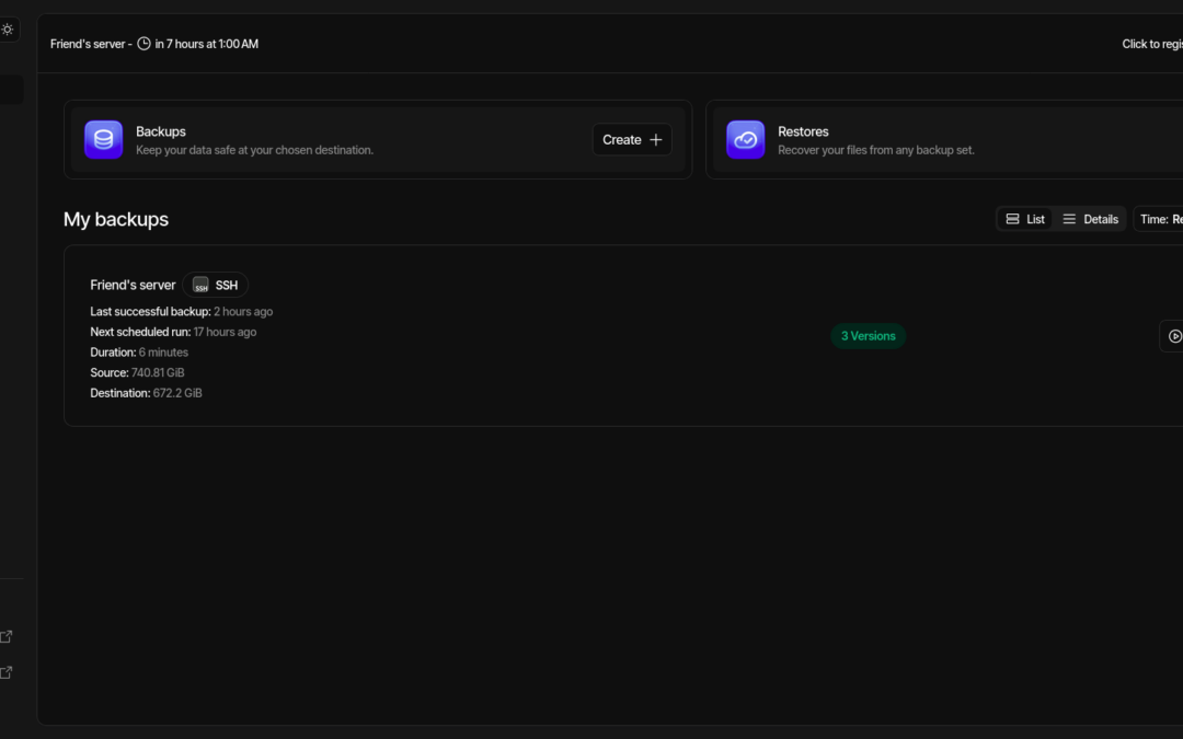 Getting Started with TrueNAS: Buddy backups with Duplicati